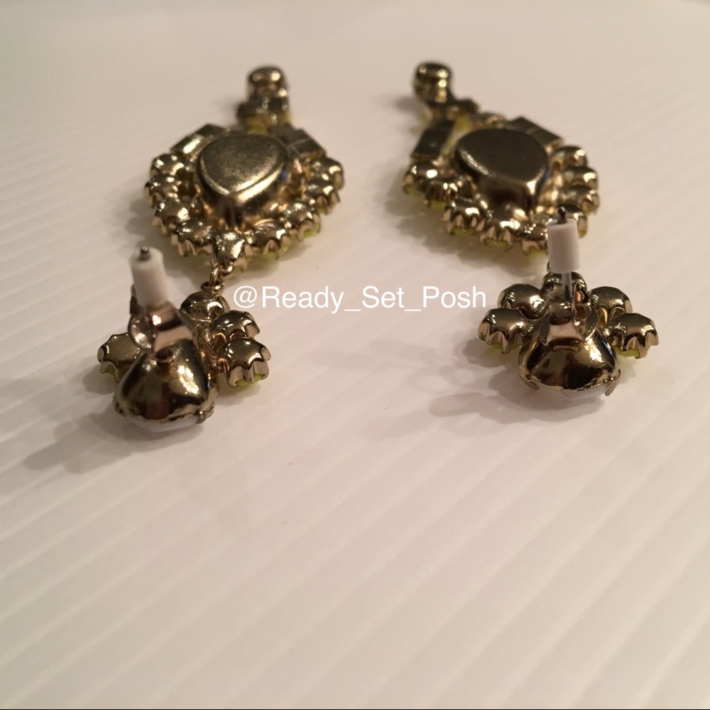 Neon yellow and white Whitestone earrings - Picture 5 of 5